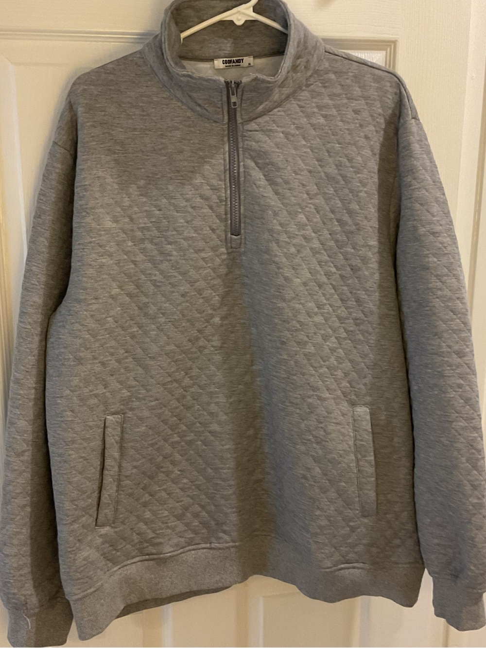 Coofandy men’s Gary quilted 1/4 zip mock neck pullover sweatshirt xl